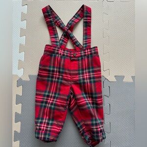 Janie and Jack Tartan Plaid Pants and Bow Tie EUC
